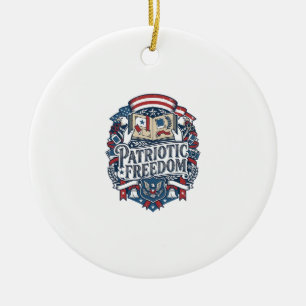 Adorno De Cerámica Camiseta gráfica vectorial de Scrapbooker patriota