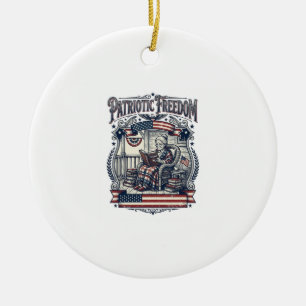 Adorno De Cerámica Camiseta gráfica vectorial Patriotic Porch Bookwor