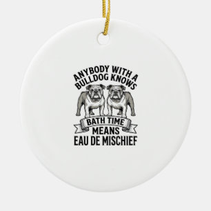 Adorno De Cerámica Camiseta Humor Bulldog Cita Divertida Baño Perro D