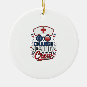 Adorno De Cerámica Camiseta Médica Patriótica Tripulación de Enfermer