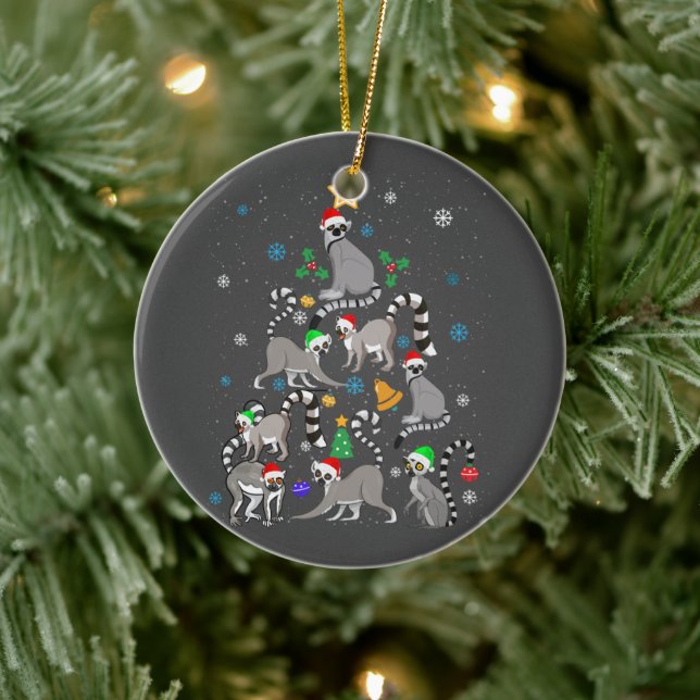 Adorno De Cerámica Camiseta navideña Lemur Navidad Árbol Navidad Navi (Árbol)