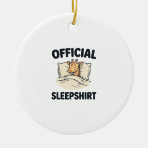 Adorno De Cerámica Camiseta Oficial de Sueño Jirafa Divertida Desi