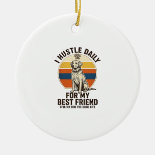Adorno De Cerámica Camiseta para Amantes de Perros Grabado Vintage Tr