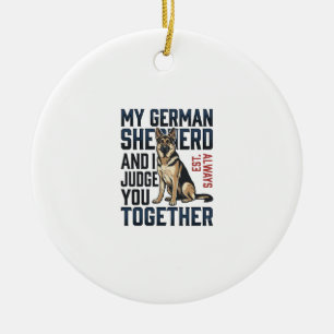 Adorno De Cerámica Camiseta Pastor Alemán Amante Perro Divertido Grab