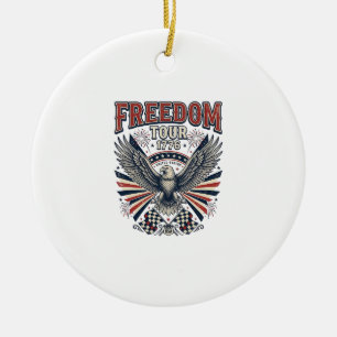 Adorno De Cerámica Camiseta Patriótica Águila Vintage Tour Libertad 1