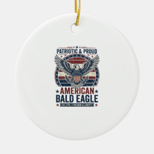 Adorno De Cerámica Camiseta Patriótica Vintage Águila Calva Distresse