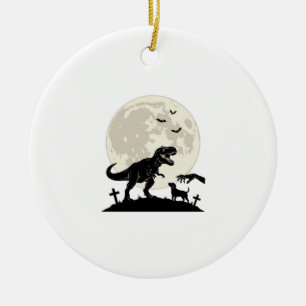 Adorno De Cerámica Camiseta Silueta Cementerio Perro Dinosaurio Bajo 