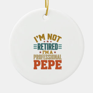 Adorno De Cerámica Camiseta Tipografía Vintage Jubilación Profesional