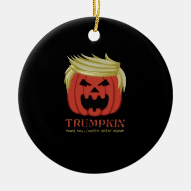 Adorno De Cerámica Camiseta, Trumpkin, Merch de Halloween (Frente)