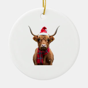 Adorno De Cerámica Camiseta vaquera de Navidad Boho de Vaca de las Ti