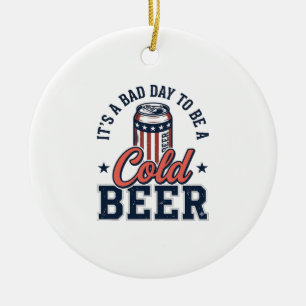 Adorno De Cerámica Camiseta vector vintage de cerveza fría patriótica