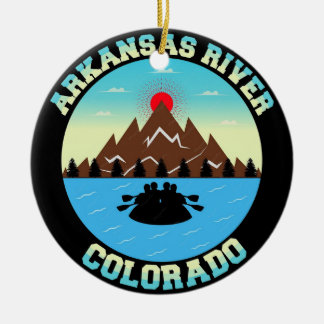 Adorno De Cerámica Camiseta vectorial de aventura del río Arkansas Co