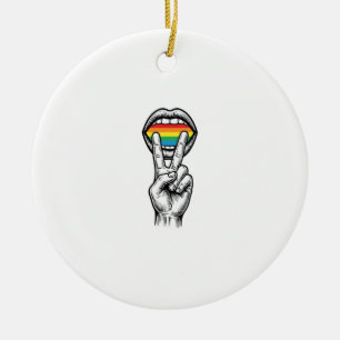 Adorno De Cerámica Camiseta Vectorial de Orgullo de Mano de Paz Arcoí