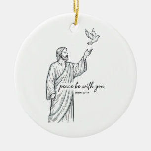 Adorno De Cerámica Camiseta Vintage Cristiana Paloma Te Queda La Paz