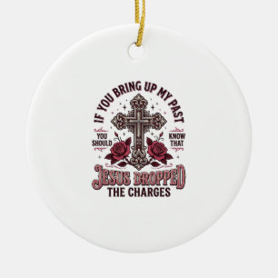 Adorno De Cerámica Camiseta Vintage Cruz Jesús Retiró Los Cargos