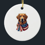 Adorno De Cerámica Camiseta Vintage de Golden Retriever Old Glory 2<br><div class="desc">Camiseta Vintage de Golden Retriever Old Glory 2</div>