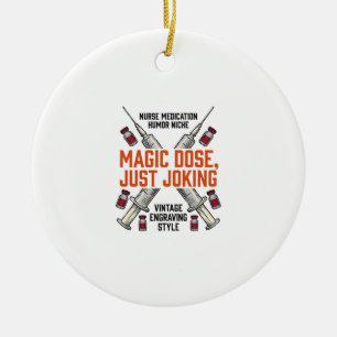 Adorno De Cerámica Camiseta Vintage Dosis Bruja Humor Medicamento Enf