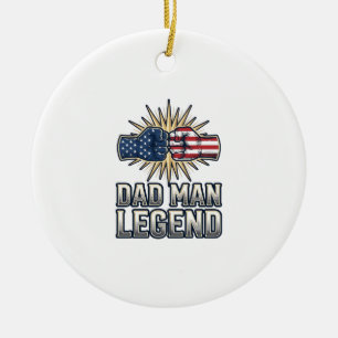 Adorno De Cerámica Camiseta Vintage Leyenda Hombre Papá Patriótico Di