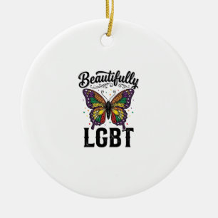 Adorno De Cerámica Camiseta Vintage Orgullo Mariposa LGBT Hermosa_1