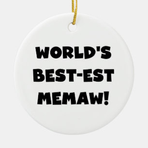 Adorno De Cerámica Camisetas blancos y negros del Mejor-est Memaw del
