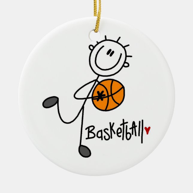 Adorno De Cerámica Camisetas y regalos básicos de básquetbol (Frente)