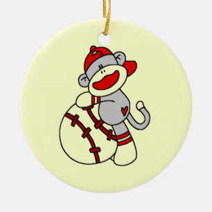 Adorno De Cerámica Camisetas y regalos de béisbol de mono de calcetín