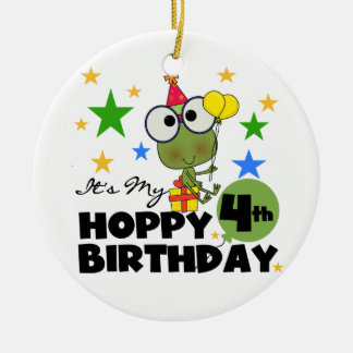 Adorno De Cerámica Camisetas y regalos de cumpleaños de Hoppy Frog