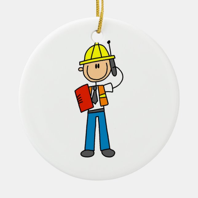 Adorno De Cerámica Camisetas y regalos del capataz de la construcción (Frente)