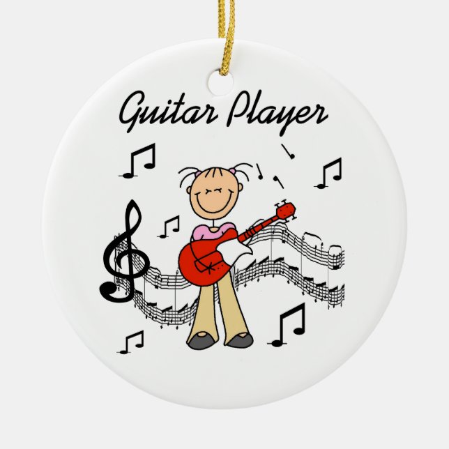 Adorno De Cerámica Camisetas y regalos del Jugador de guitarra de Chi (Frente)