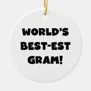Adorno De Cerámica Camisetas y regalos del texto del negro del gramo
