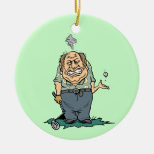 Adorno De Cerámica Camisetas y regalos enojados de Golfer