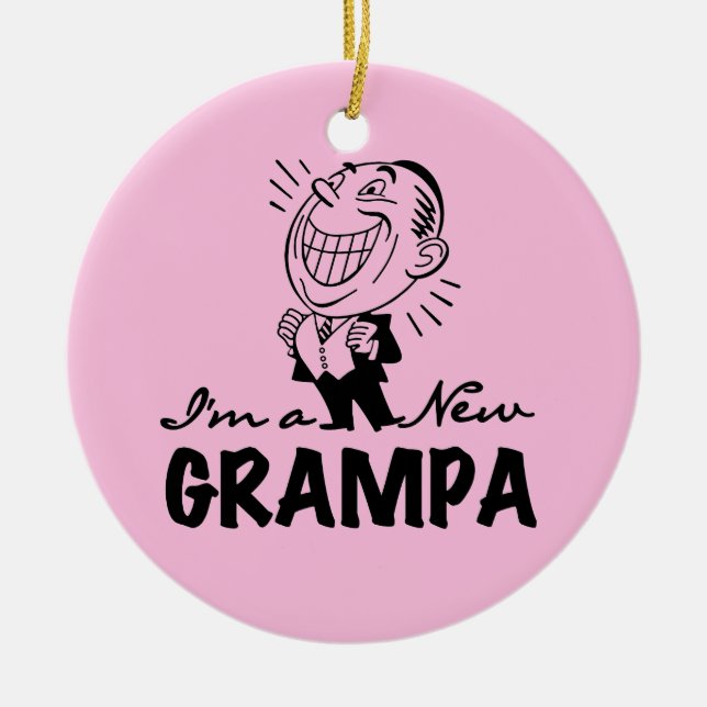 Adorno De Cerámica Camisetas y regalos nuevos Grampa sonrientes (Frente)