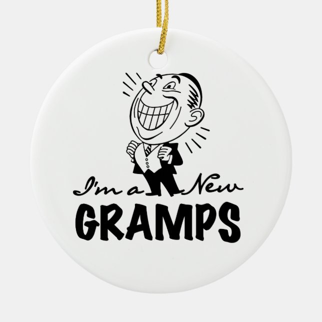 Adorno De Cerámica Camisetas y regalos nuevos Gramps sonrientes (Frente)