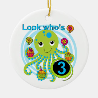 Adorno De Cerámica Camisetas y regalos Octopus 3º cumpleaños