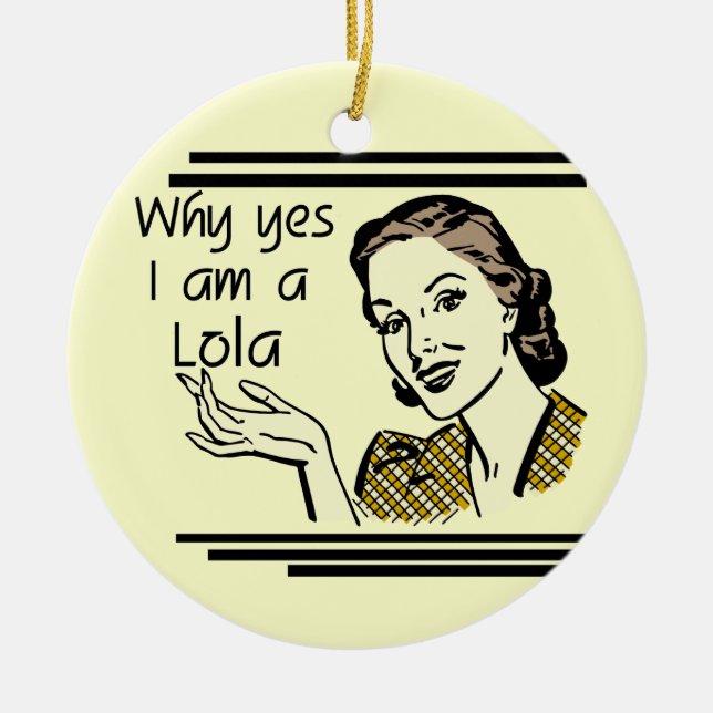 Adorno De Cerámica Camisetas y regalos retros de Lola (Frente)