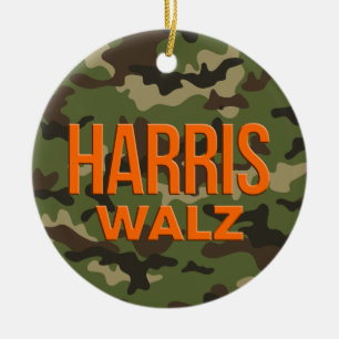 Adorno De Cerámica Camouflage Harris Walz 2024