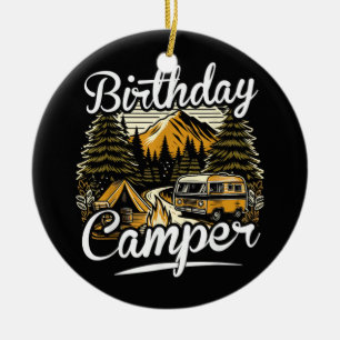 Adorno De Cerámica Campamento de cumpleaños Camping