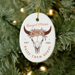 Adorno De Cerámica Campaña de las vacas madre paterna occidental