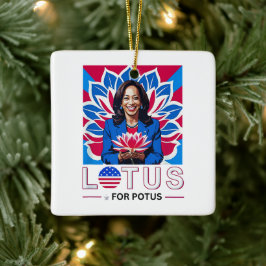 Adorno De Cerámica Campaña "Lotus Kamala Harris President"