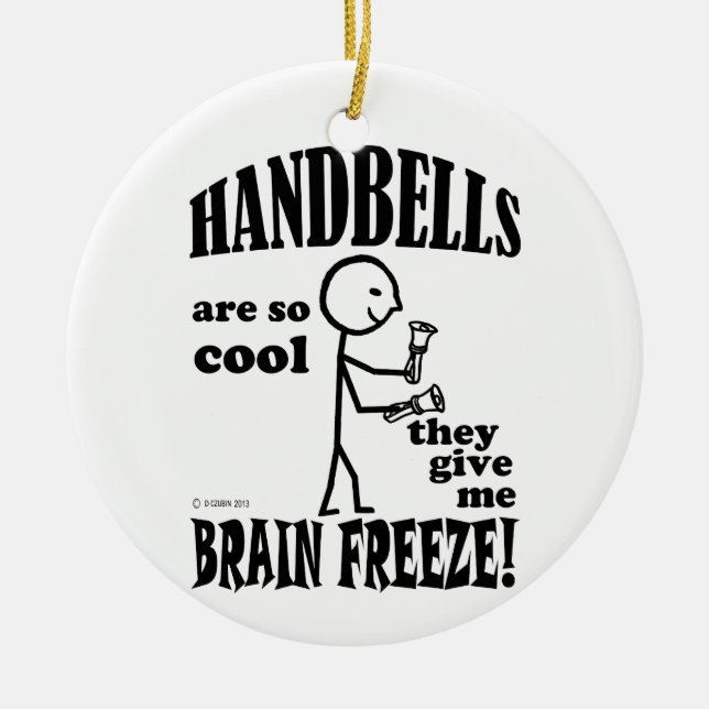 Adorno De Cerámica Campanas de mano, congelación cerebral (Frente)