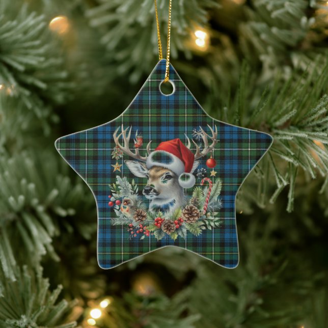 Adorno De Cerámica Campbell Argyll Ancient Scottish Tartan Christmas (Árbol)