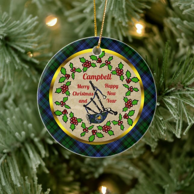 Adorno De Cerámica Campbell Bagpipe Christmas Ceramic Ornament (Árbol)