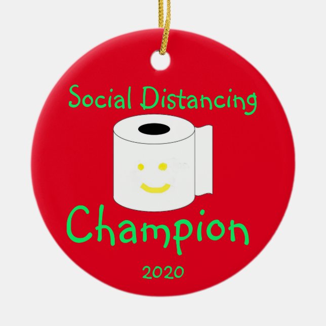 Adorno De Cerámica Campeón de distanciamiento social (Frente)