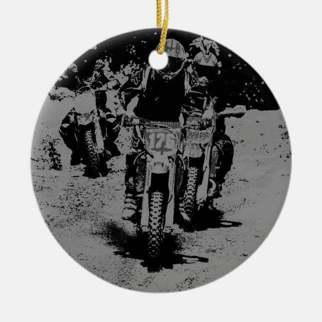 Adorno De Cerámica Campeón Motocross de ciclismo de tierra (Frente)