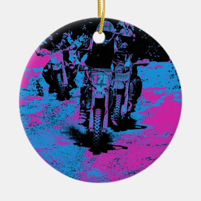 Adorno De Cerámica Campeón Motocross de ciclismo de tierra (Frente)