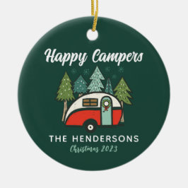 Adorno De Cerámica Camper de Felices Fiestas Personalizadas