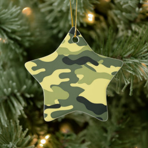 Adorno De Cerámica Camping Camo Caza Camuflaje Verde