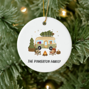 Adorno De Cerámica Camping Car de Navidad Acogedor Personalizado