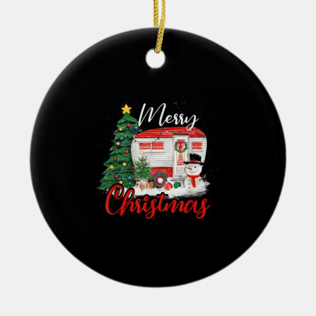 Adorno De Cerámica Camping Christmas Tree Shirghts Gift Camping L (Frente)