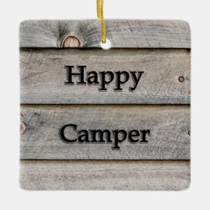 Adorno De Cerámica Camping Feliz